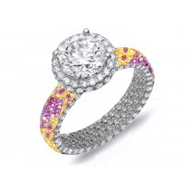 Browse Micro Pave Cluster Diamond & Multi-Colored Precious Stones Rubies, Emeralds & Blue, Pink, Purple, Yellow Sapphires
