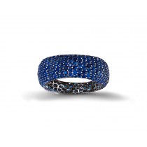 Eternity Ring with Blue Sapphires in Gold or Platinum