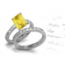 Innovative Settings: Fine Intense Yellow Sapphire Diamond Engagement Rings