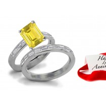 Masterpieces: Yellow Sapphire & Brilliant Cut Diamond Engagement & Wedding Bands