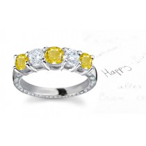 Designer Diamond Yellow Sapphire Eternity Band in Star Lit White Gold