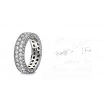 Duo Micropavee Diamond Eternity Ring in Platinum & 14k White Gold Size 6