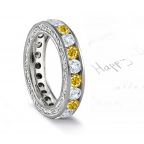 Unlike Any Other Yellow Sapphire & Diamond Wedding Bands