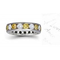 Designer Yellow Diamond Wedding Bands