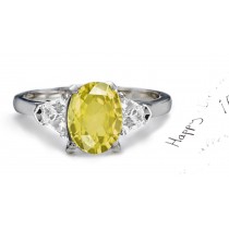Yellow Sapphire & Fancy Diamond Engagement Ring
