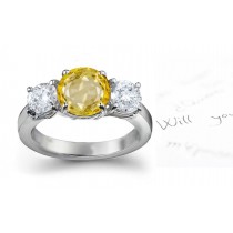 Pure & Glittering: Yellow Sapphire & Diamond Engagement Ring