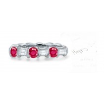 As Red As True Love: Bright Red Ruby & Diamond Eternity Ring