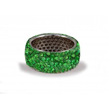 Latest Collection: Women's Halo Micro pave Precision Set Green Emerald Eternity Rings Available in Gold or Platinum for Wedding or Anniversary