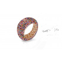 Fabulous Multi-Colored Diamonds & Precious Stones Eternity Band Rings