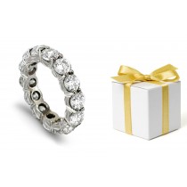 Prong Set Round Diamond Eternity Ring with Basket Hand Engraved & Match Your Engagement Ring