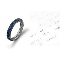 Platinum MicropavéGlazed Diamond & Sapphire Eternity Band