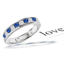 11 Stone Sapphire & Diamond Mens Ring in Size 9 to 12