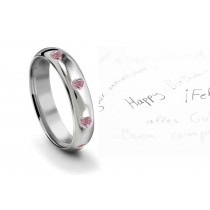 Burnish Set Heart Pink Diamond Eternity Ring