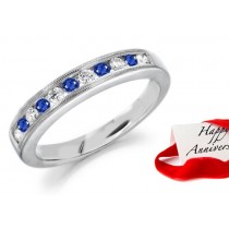 Mens Diamond Sapphire Ring in Platinum & Gold