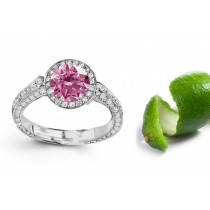 Premier Colored Diamonds Designer Collection - Pink Colored Diamonds & White Diamonds Fancy Pink Diamond Engagement Rings