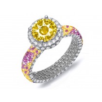 Shop Micro Pave Cluster Diamond & Multi-Colored Precious Stones Rubies, Emeralds & Blue, Pink, Purple, Yellow Sapphires