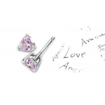 Premier Colored Diamonds Designer Collection - Pink Colored Diamonds & White Diamonds Heart Pink Diamond Earrings