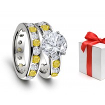 Distinctive: Yellow Sapphire & Diamond Engagement & Wedding Rings