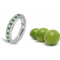 Fine Detailing: Sparkling Diamond & Emerald Eternity Wedding Band