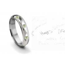 Burnish Set Heart Green Diamond Eternity Ring