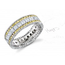 Yellow Sapphire & Diamond Wedding Bands