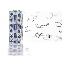 Stacked Sapphire Diamond Eternity Wedding Band