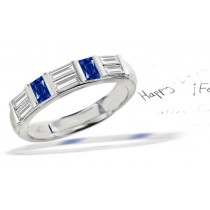 Emerald Cut Sapphire & Baguette Diamond Ring