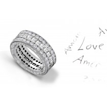 Designer Jewelry: Exquisite Triple Stacked Diamond Eternity Bands