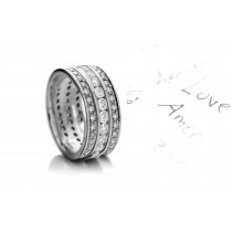 Grace & Sophistication:Triple Gleaming Brilliant Diamond Eternity Bands