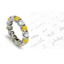 Yellow Sapphire & Diamond Eternity Band will Make Mind Thinking in Wonder