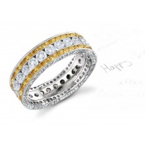 Yellow Sapphire & Diamond Wedding Bands