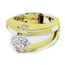 Platinum Gold Diamond Tension Ring