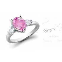 Pink Pears Sapphire & Diamond Pears Designer Ring