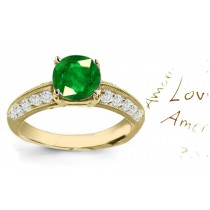 Courts & Workshops: Whole Round Emerald Diamond & 14k Yellow Gold Ring Save 50%