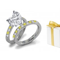 Yellow Diamond & White Diamond Fancy Rings