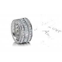 Baguette & Princess Cut Diamond Anniversary Band