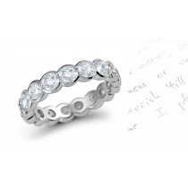 Nature Designed Rings: Sleek Half Bezel Set Diamond Eternity Rinin Polished Platinum