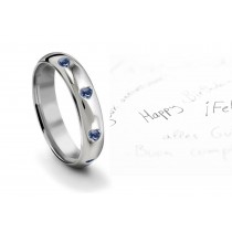 Burnish Set Heart Blue Diamond Eternity Ring