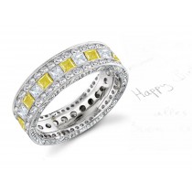 Shop Variety of Yellow Sapphire & Diamond Wedding Bands