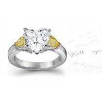 2013 Catalog No. 5 - Product Details: Beauty & Style: Yellow Pears Sapphire & Diamond Heart Designer Rings