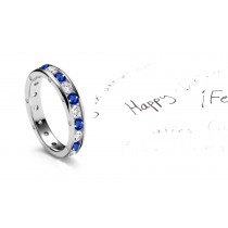 Collosal: Two Sparkling Rows of Blue Sapphire & Diamond Eternity Bands