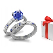 Designs Enhancing Gems: Russian Burnish Set Filigree Sapphire Vintage Style Diamond Ring in 14k Gold & Platinum