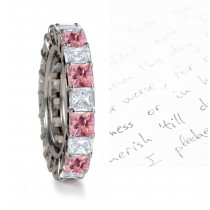 Princess Cut Pink Diamond & White Diamond Diamond Eternity Ringg I 3 to 8