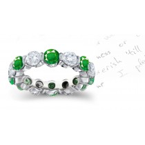 The finest of All: Well-Cut Round Diamond & Emerald Eternity Wedding Ring