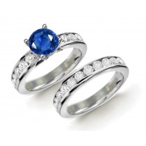 Poetic Fancy Represented: Rare Fine Deep Blue Diamond & Sapphire Ring Created in 14k White Gold Requisite Size 5 6 7