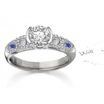 The Sky Blue Sapphire: Wavy Pave' Fine Blue Sapphire & Diamond Ring in 14k White Gold & Platinum 3.86 Carat Weight