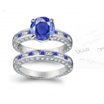 Ring Stories: Whole Channel Deep Blue Sapphire and Diamond Ring With Fine Sapphires Band Sprinkled with Brilliant Diamonds