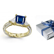 Von Helmont Collection: White Diamond & Dark Velvety Sapphire Victorian Style Ring