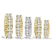 Gold Channel Diamond Anniversary Rings