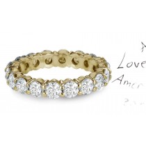 Gold Prong Diamond Anniversary Rings